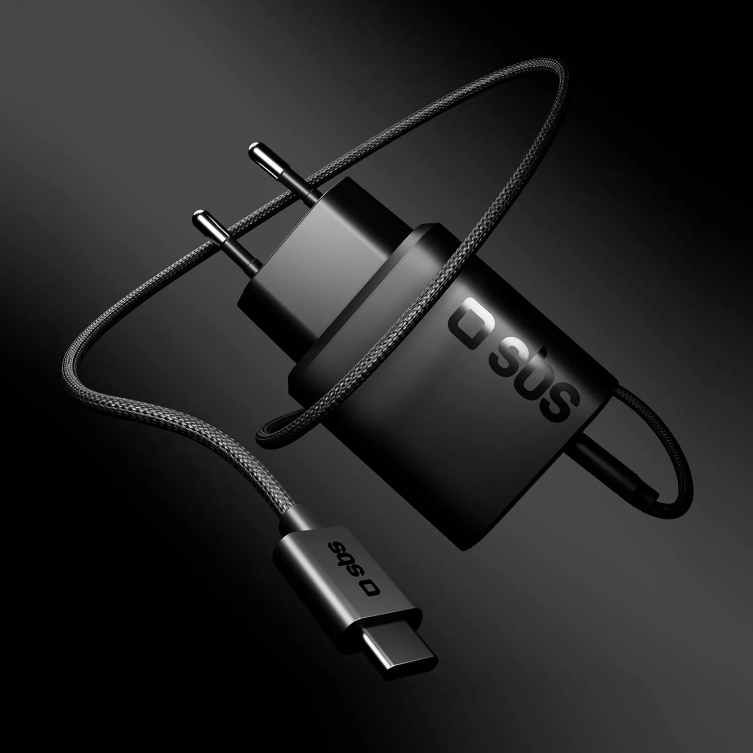 SBS 45W PD Ladegerät mit USB-C Kabel 2m GaN