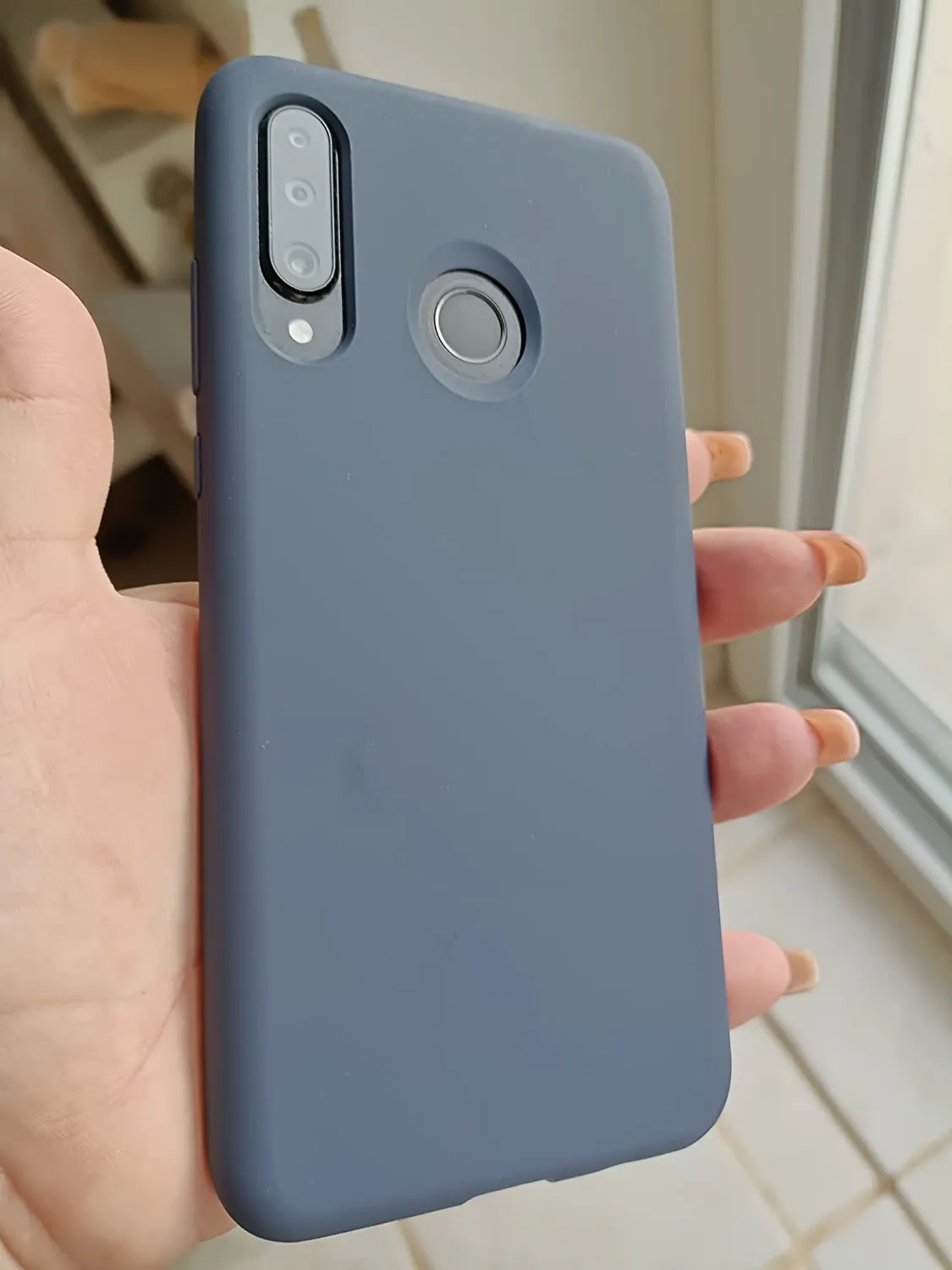 YATWIN Huawei P30 Lite Silikonhülle Blau Mikrofaser