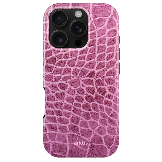 arktis Pink Lizard iPhone 16 Pro Hülle MagSafe Print