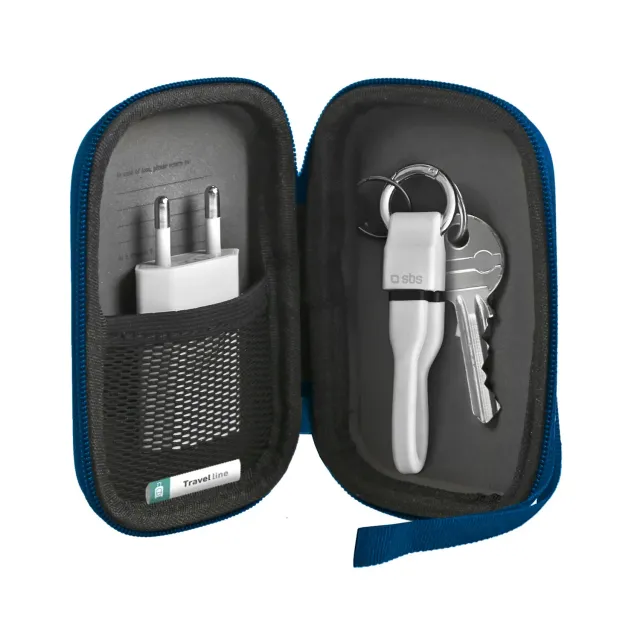 SBS Mini Organizer Zubehörtasche 12cm Blau Kabel