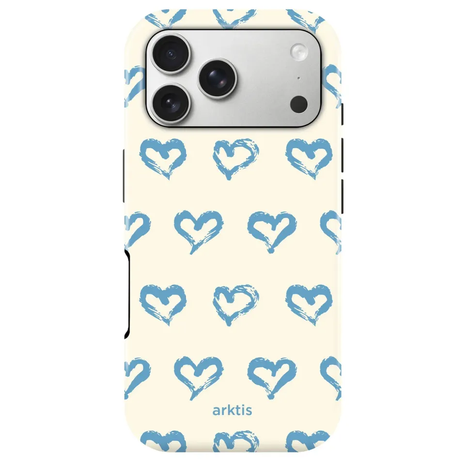 arktis Blue Hearts iPhone 18 Pro Max Hülle MagSafe