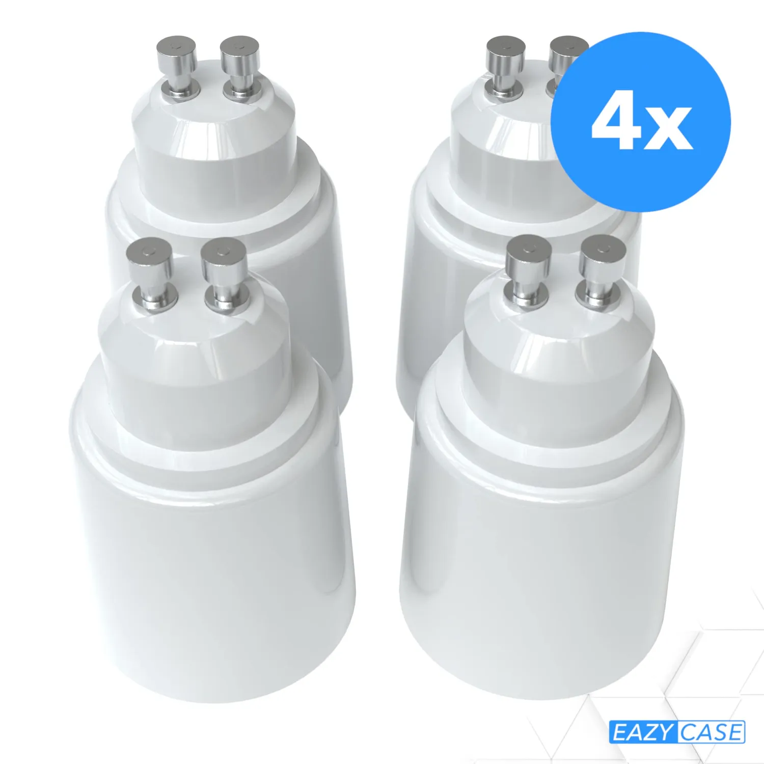 EAZY CASE GU10 auf E27 Lampenadapter weiß 4er Pack