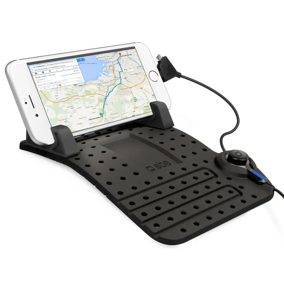 SBS Auto Smartphone Halter Silikon mit Ladekabel
