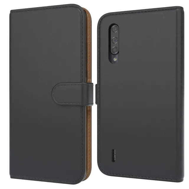 EAZY CASE Xiaomi Mi 9 Lite Klapphülle Book Schwarz Leder