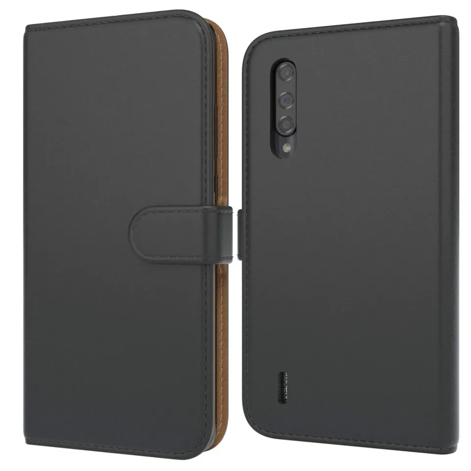 EAZY CASE Xiaomi Mi 9 Lite Klapphülle Book Schwarz Leder